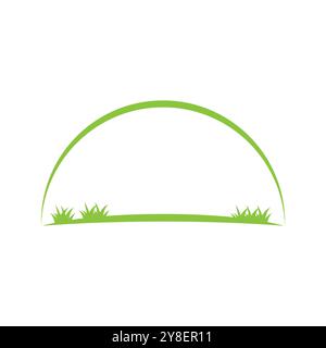 Graminée vert de logos vectoriels naturels de vecteur élément d'entreprise et conception de symbole Illustration de Vecteur