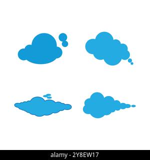Conception plate de vecteur d'icône de logo d'illustration de nuage Illustration de Vecteur