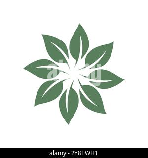 Logos de feuille verte nature écologie icône vecteur élément Illustration de Vecteur