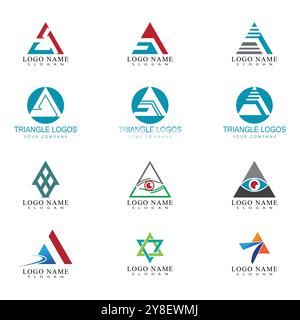 Inspiration futuriste du logo Triangle Chain Illustration de Vecteur