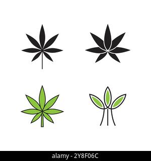 Vecteur et symbole de logo de cannabis Illustration de Vecteur