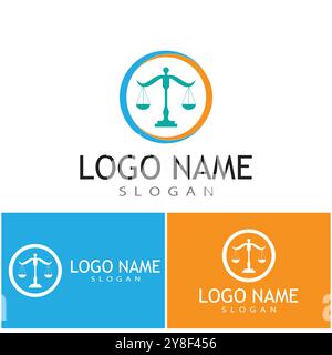 La loi de la justice modèle Logo vector design illsutration Illustration de Vecteur