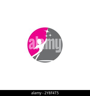 Caractère humain signe vecteur conception logo illustration Illustration de Vecteur