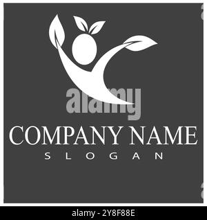 Caractère humain signe vecteur conception logo illustration Illustration de Vecteur