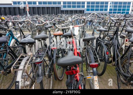 Pays-Bas. Une petite partie de l'immense parking à vélos près de la gare centrale d'Amsterdam Banque D'Images