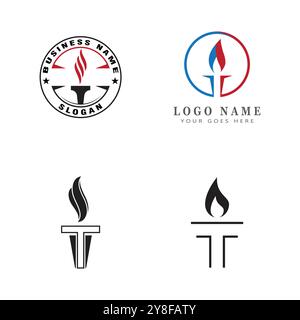 Torch logo Template illustration de symbole vectoriel design Illustration de Vecteur