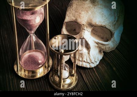 concept de temps et de mort arrière-plan vie courte durée Banque D'Images