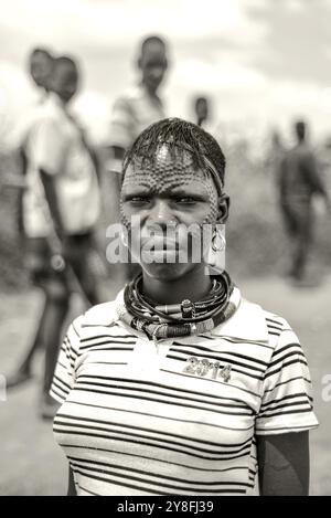 Une fille Karimojong à Kotido - Karamoja Ouganda Banque D'Images