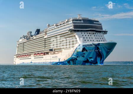 Norwegian Bliss, un navire de croisière exploité par Norwegian Cruise Line. Banque D'Images