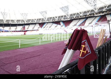 Londres, Royaume-Uni. 05 octobre 2024. Pré-match au West Ham United v Ipswich Town EPL match, au London Stadium, Londres, Royaume-Uni le 5 octobre 2024. Crédit : Paul Marriott/Alamy Live News Banque D'Images