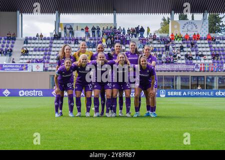 Fiorentina sur le terrain pendant ACF Fiorentina vs FC Como Women, football italien Serie A Women match à Bagno a Ripoli (Fi), Italie, 05 octobre 2024 Banque D'Images