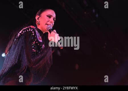 Madrid, Espagne. 05 octobre 2024. La chanteuse Maria Pelae se produit lors du concert à la Riviera à Madrid 4 octobre 2024 Espagne crédit : Sipa USA/Alamy Live News Banque D'Images