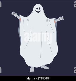 Personne en costume fantôme célébrant l'illustration d'Halloween Illustration de Vecteur