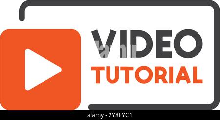 Icône de lecture des didacticiels vidéo dans un style plat. Illustration vectorielle de logiciel d'éducation sur fond isolé. Webinaire formation signe concept d'entreprise. Illustration de Vecteur