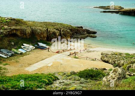 Porto Palmas Beach. Alghero, Stintino, Province de Sassari, Sardaigne, Italie Banque D'Images