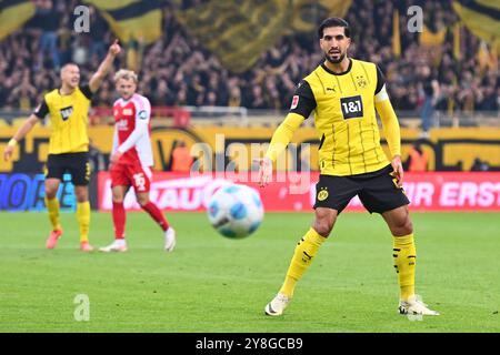 Ramy Bensebaini (Borussia Dortmund, #5) GER, 1.FC Union Berlin v. Borussia Dortmund, football, Bundesliga, saison 2024/2025, 6. SPIELTAG, 05.10.2024 (LA RÉGLEMENTATION DFL INTERDIT TOUTE UTILISATION DE PHOTOGRAPHIES COMME SÉQUENCES D'IMAGES ET/OU QUASI-VIDÉO.) Foto : Eibner-Pressefoto/Ryan Sleiman Banque D'Images