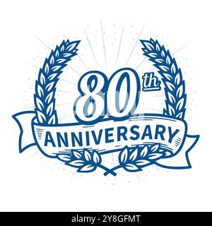 logotype de célébration d'anniversaire de 80 ans. logo du 80e anniversaire. Vecteur et illustration. Illustration de Vecteur