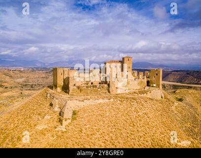 Château de Montearagón, XI siècle, municipalité de Quicena, Huesca, déclaré Monument National en 1931, cordillera pirenaica, provincia de Huesca, Aragón, Espagne, Europe. Banque D'Images