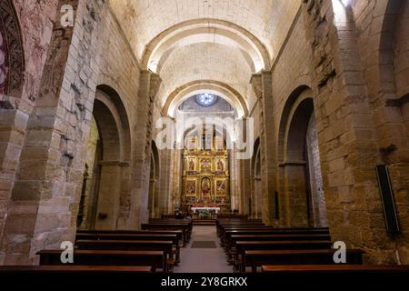 Monastère de San Pedro el Viejo, intérieur de l'église, Huesca, communauté d'Aragon, Espagne. Banque D'Images