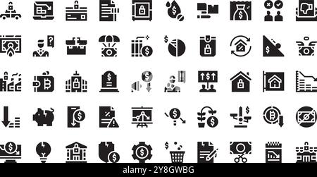 Icônes de faillite Collection d'icônes vectorielles de haute qualité avec Stroke modifiable. Idéal pour les projets professionnels et créatifs. Illustration de Vecteur