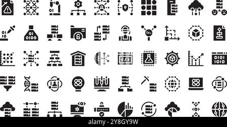 Icônes de science des données Collection d'icônes vectorielles de haute qualité avec contour modifiable. Idéal pour les projets professionnels et créatifs. Illustration de Vecteur