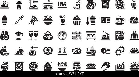 Icônes brunch Collection d'icônes vectorielles de haute qualité avec un trait modifiable. Idéal pour les projets professionnels et créatifs. Illustration de Vecteur