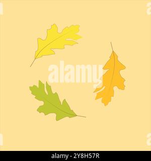 Belles feuilles d'automne colorées brillantes tombant dans l'air isolé Illustration de Vecteur