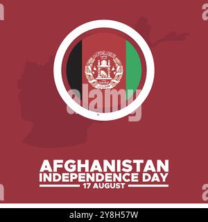 Jour de l'indépendance de l'Afghanistan, 17 août, carte de voeux, illustration, modèle modifiable de jour de l'indépendance de l'Afghanistan. fichier eps. Illustration de Vecteur