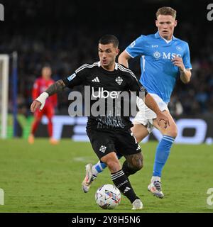 4 octobre 2024, Stadio Diego Armando Maradona, Naples, Italie ; Football de série A ; Napoli contre Côme; Gabriel Strefezza de Côme Banque D'Images