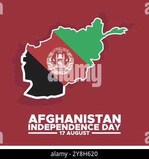 Jour de l'indépendance de l'Afghanistan, 17 août, carte de voeux, illustration, modèle modifiable de jour de l'indépendance de l'Afghanistan. fichier eps. Illustration de Vecteur