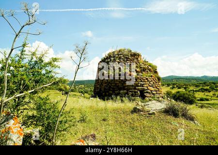 Paysage nuragique dans la région de Goceano, province de Sassari, Sardaigne, Italie Banque D'Images