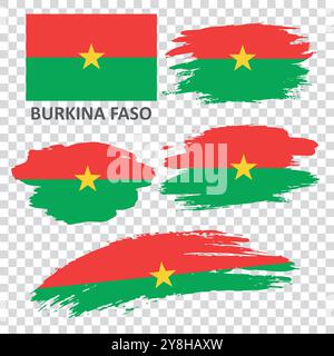 Ensemble de drapeaux du Burkina Faso Illustration de Vecteur