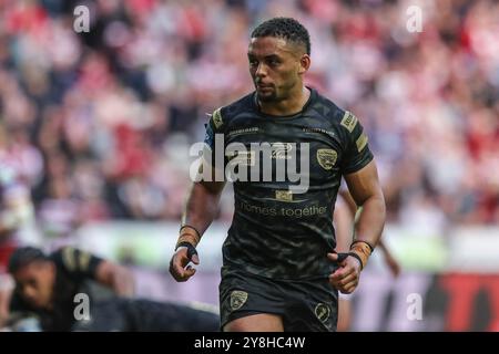 Wigan, Royaume-Uni. 05 octobre 2024. Umyla Hanley de Leigh Leopards lors du match de demi-finale de Betfred Super League Warriors vs Leigh Leopards au Brick Community Stadium, Wigan, Royaume-Uni, le 5 octobre 2024 (photo par Alfie Cosgrove/News images) à Wigan, Royaume-Uni le 10/05/2024. (Photo par Alfie Cosgrove/News images/SIPA USA) crédit : SIPA USA/Alamy Live News Banque D'Images