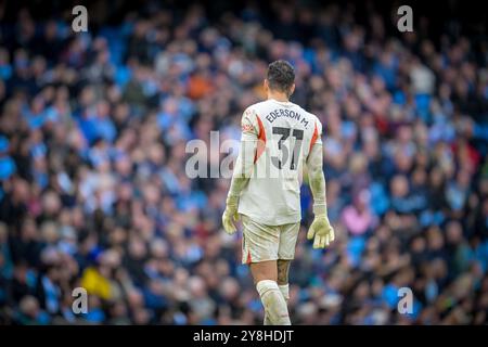 Stade Etihad, Manchester, Royaume-Uni. 5 octobre 2024. Premier League Football, Manchester City versus Fulham ; Ederson of Manchester City Credit : action plus Sports/Alamy Live News Banque D'Images