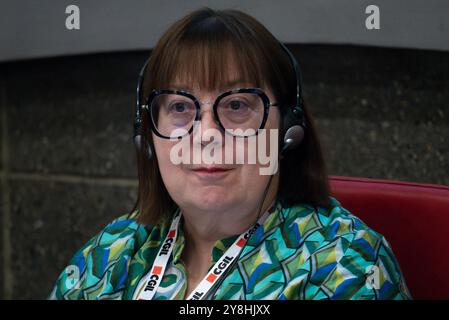 Italie, Rome. Sur la photo Esther Lynch (secrétaire générale de la Confédération européenne des syndicats). UTILISATION ÉDITORIALE UNIQUEMENT ! NON DESTINÉ À UN USAGE COMMERCIAL ! Banque D'Images