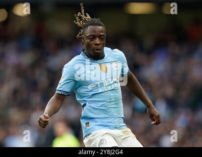 Manchester, Royaume-Uni. 5 octobre 2024. Jeremy Doku de Manchester City lors du match de premier League à l'Etihad Stadium, Manchester. Le crédit photo devrait se lire : Andrew Yates/Sportimage crédit : Sportimage Ltd/Alamy Live News Banque D'Images