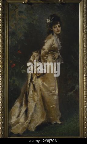 Tranquillo Crémone (1837-1878) Peintre italien. Portrait de Maria Marozzi, 1873. Huile sur toile. Galerie d'art moderne. Milan. Italie. Banque D'Images