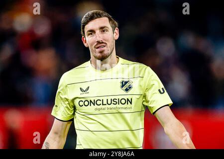 UTRECHT, 05-10-2024, Stadium Galgenwaard, football néerlandais, Eredivisie, saison 2024/2025, pendant le match FC Utrecht - RKC Waalwijk, le gardien de but FC Utrecht Vasilis Barkas crédit : Pro Shots/Alamy Live News Banque D'Images