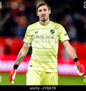 UTRECHT, 05-10-2024, Stadium Galgenwaard, football néerlandais, Eredivisie, saison 2024/2025, pendant le match FC Utrecht - RKC Waalwijk, le gardien de but FC Utrecht Vasilis Barkas crédit : Pro Shots/Alamy Live News Banque D'Images