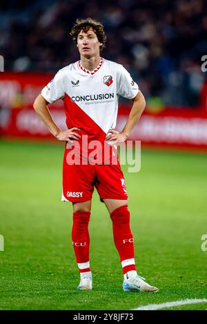 UTRECHT, 05-10-2024, Stadium Galgenwaard, football néerlandais, Eredivisie, saison 2024/2025, pendant le match FC Utrecht - RKC Waalwijk, joueur FC Utrecht Siebe Horemans crédit : Pro Shots/Alamy Live News Banque D'Images