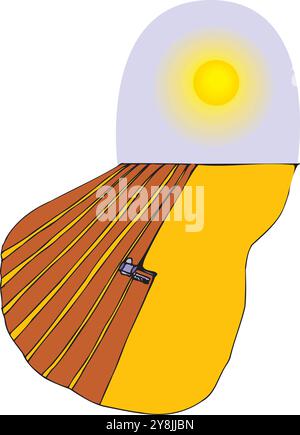 Ensemble de paysage rural d'été de scène de ferme de bannières horizontales avec paysage panoramique de l'illustration vectorielle de terres de blé Illustration de Vecteur