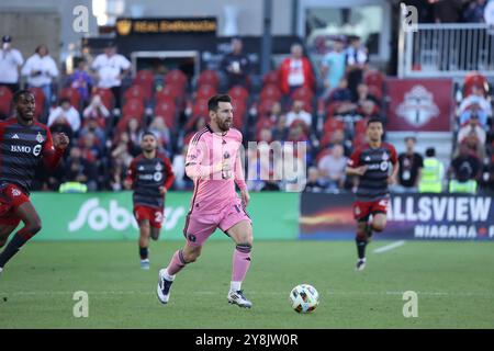 Toronto, Canada. 05 octobre 2024. Toronto, Ontario, Canada, 5 octobre 2024, L’attaquant de l’Inter Miami Lionel Messi #10 en action lors d’un match de soccer de la Ligue majeure entre le Toronto FC et l’Inter Miami au BMO Field. (Photo de Indrawan Kumala/Sipa USA) crédit : Sipa USA/Alamy Live News Banque D'Images