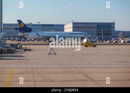 Fret Lurthansa à l'aéroport de Francfort (flughafen), l'un des plus grands d'Europe, Allemagne Banque D'Images