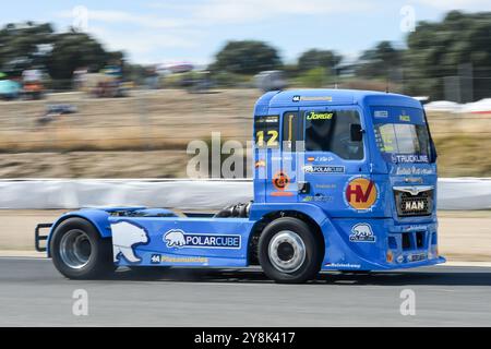 Madrid, Espagne. 5 octobre 2024. Un participant participe au Championnat d'Europe FIA de courses de camions à Madrid Jarama, à Madrid, Espagne, le 5 octobre 2024. Crédit : Gustavo Valiente/Xinhua/Alamy Live News Banque D'Images