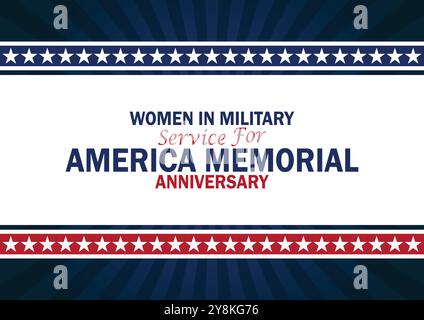 Women in Military Service for America Memorial Anniversary fond d'écran avec formes et typographie, bannière, carte, affiche, modèle. Illustration de Vecteur