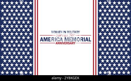 Women in Military Service for America Memorial Anniversary. Convient pour carte de vœux, affiche et bannière. Illustration vectorielle. Illustration de Vecteur