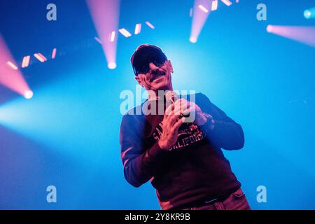 Copenhague, Danemark. 03 octobre 2024. Le chanteur syrien Omar Souleyman donne un concert à Vega à Copenhague. Banque D'Images