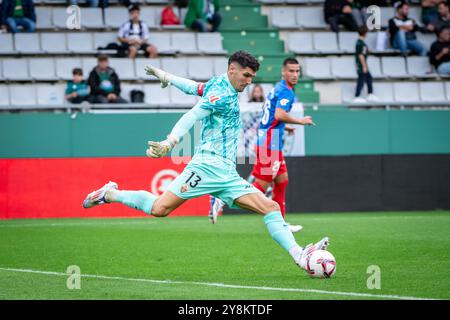 Ferrol, Espagne. 05 octobre 2024. Hypermotion League, jour 8. Racing Club Ferrol vs Elche. Matias Dituro crédit : Ismael Miján/Alamy Live News Banque D'Images