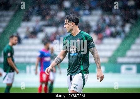 Ferrol, Espagne. 05 octobre 2024. Hypermotion League, jour 8. Racing Club Ferrol vs Elche. Eneko Jauregui crédit : Ismael Miján/Alamy Live News Banque D'Images