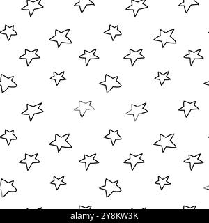 motifs-sans-couture-dessinés-à-la-main-noir Illustration de Vecteur